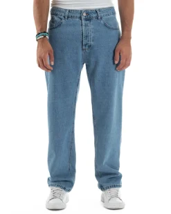 Jeans Uomo Cinque Tasche Baggy Fit Basic Denim GIOSAL-JS1121A