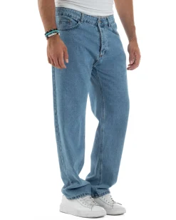 Jeans Uomo Cinque Tasche Baggy Fit Basic Denim GIOSAL-JS1121A