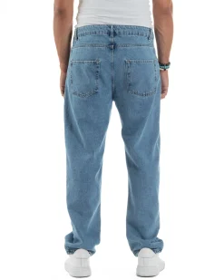 Jeans Uomo Cinque Tasche Baggy Fit Basic Denim GIOSAL-JS1121A