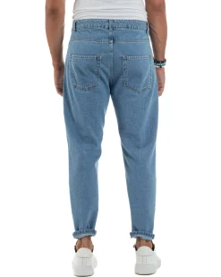 Jeans Uomo Cinque Tasche Regular Fit Rotture Basic Chiaro JS1126A