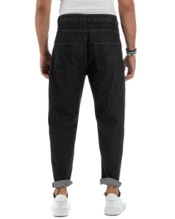 Jeans Uomo Cinque Tasche Regular Fit Basic Nero JS1127A