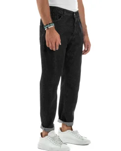 Jeans Uomo Cinque Tasche Regular Fit Basic Nero JS1127A