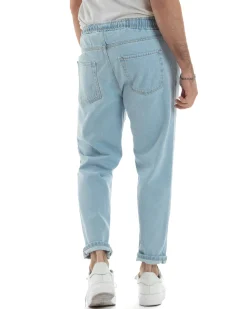 Jeans uomo jogger basic pantalaccio loose fit denim medio GIOSAL-JS1111A