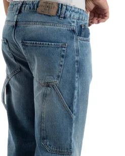 Jeans Uomo Pantaloni Carpenter Denim Chiaro Baggy Fit JS1156A