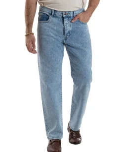 Jeans Uomo Pantaloni Regular Fit Basic Denim Chiaro Over-D OC1F2W5D21