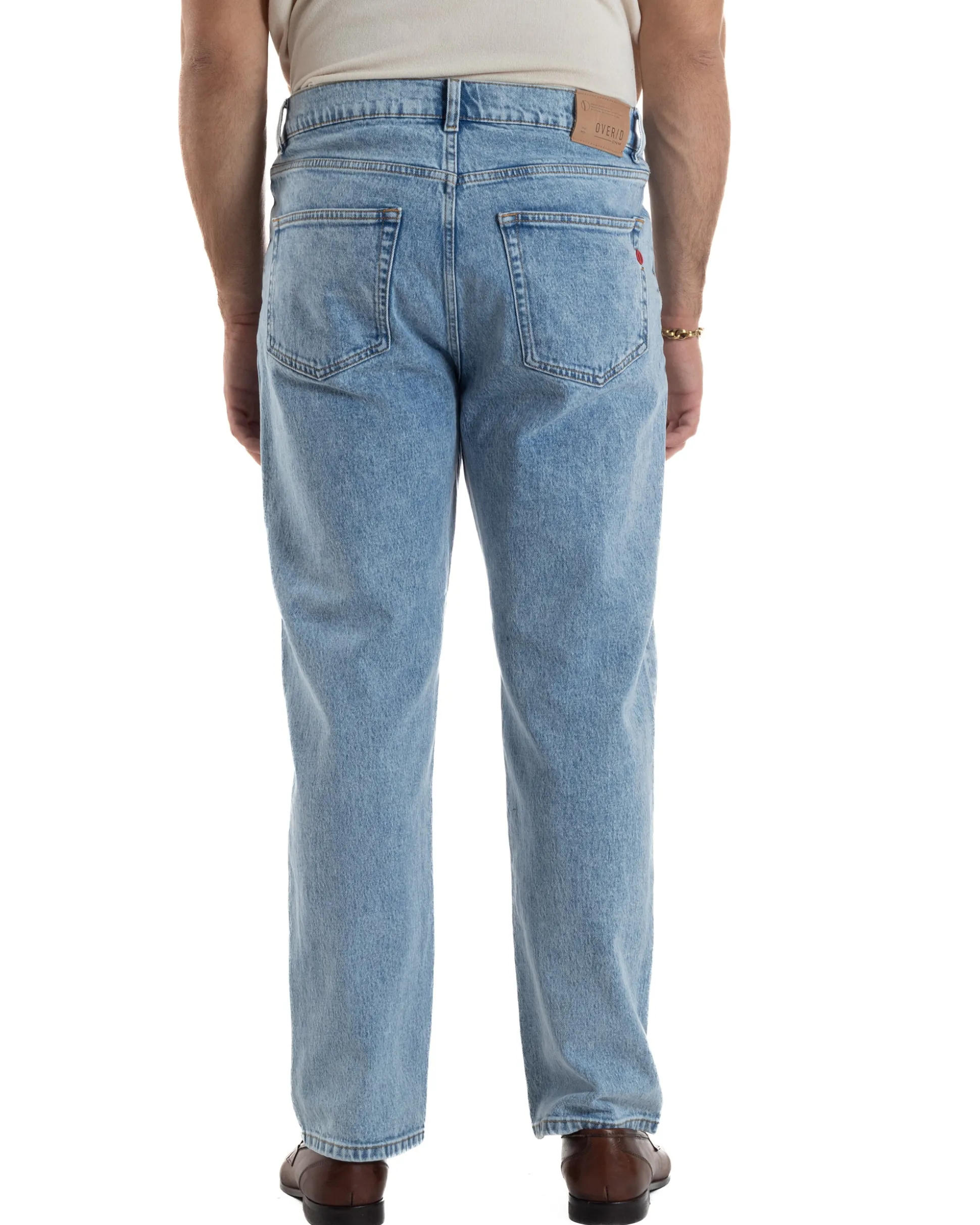 Jeans Uomo Pantaloni Regular Fit Basic Denim Chiaro Over-D OC1F2W5D21