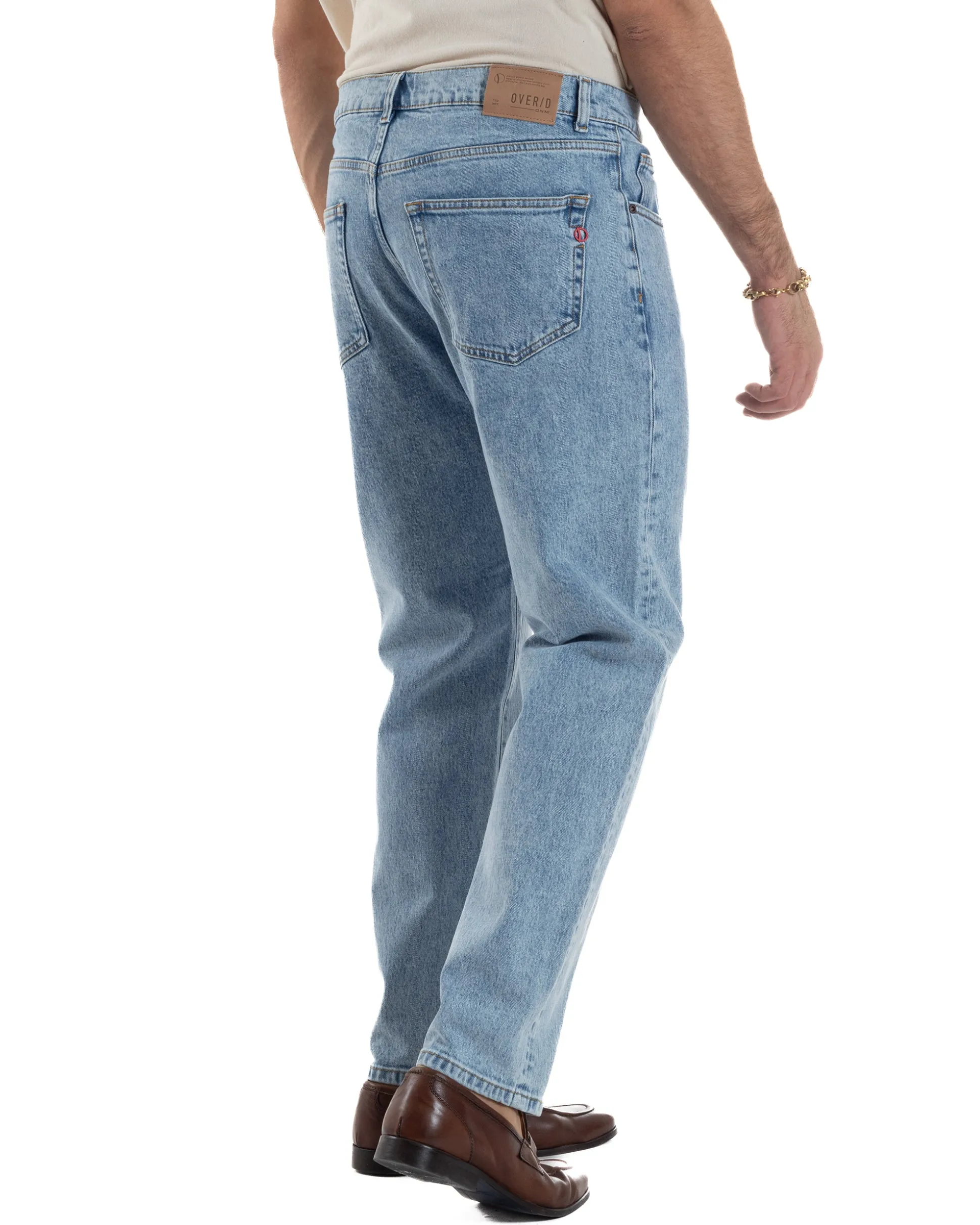 Jeans Uomo Pantaloni Regular Fit Basic Denim Chiaro Over-D OC1F2W5D21