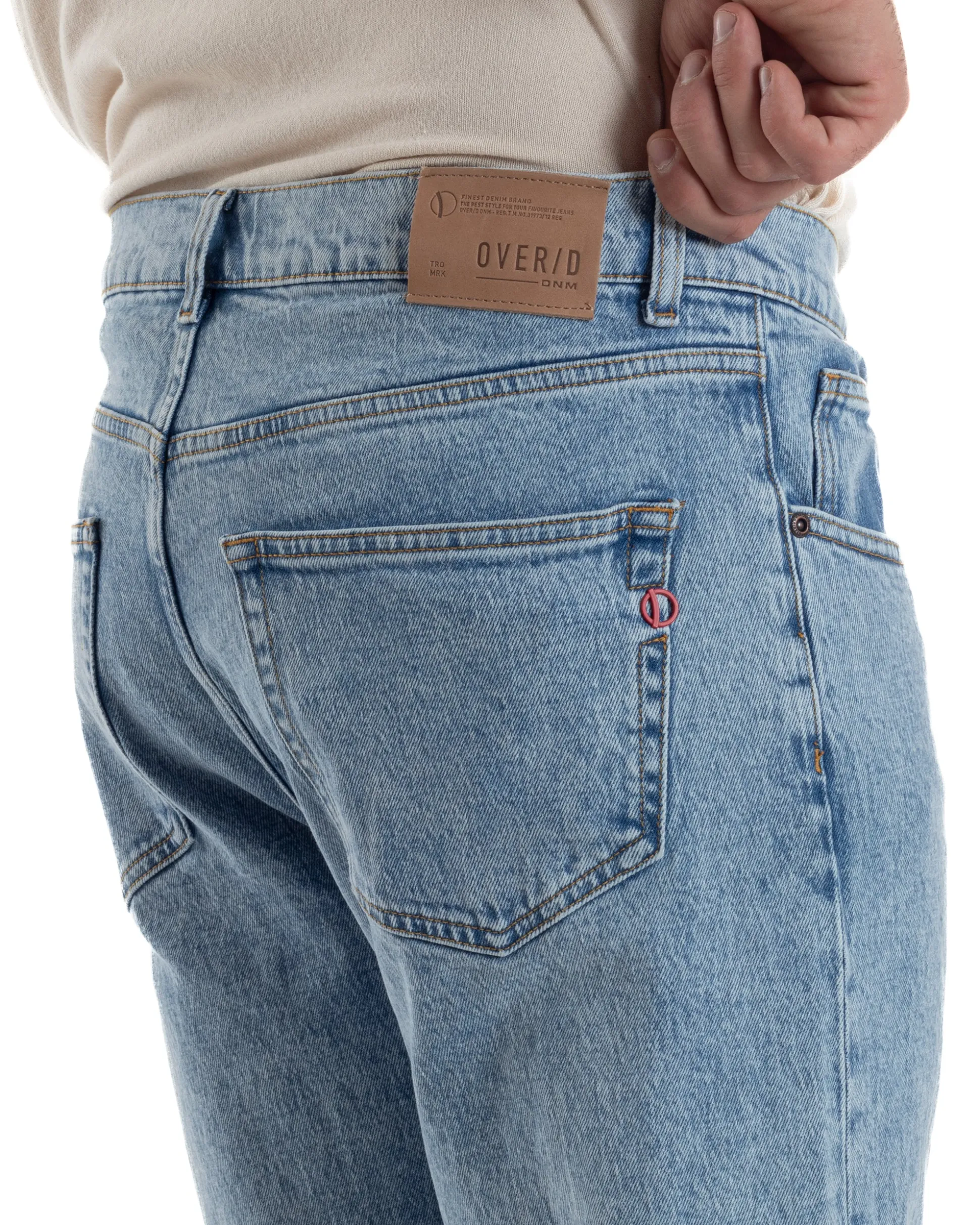 Jeans Uomo Pantaloni Regular Fit Basic Denim Chiaro Over-D OC1F2W5D21