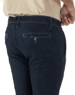 Jeans uomo pantaloni tasche america slim fit lavaggio zero denim scuro GIOSAL-JS1181A