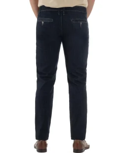 Jeans uomo pantaloni tasche america slim fit lavaggio zero denim scuro GIOSAL-JS1181A