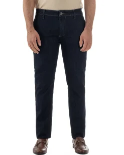 Jeans uomo pantaloni tasche america slim fit lavaggio zero denim scuro GIOSAL-JS1181A