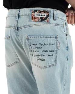 Jeans uomo regular fit rotture denim chiaro BERNA M-261003