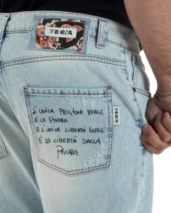 Jeans uomo regular fit rotture denim chiaro BERNA M-261003
