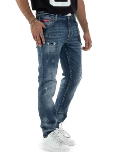 Jeans Uomo Slim Fit Denim Sfumato Rotture ICON ICUF2W6D018