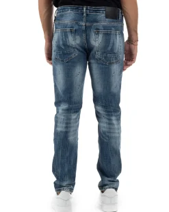 Jeans Uomo Slim Fit Denim Sfumato Rotture ICON ICUF2W6D018