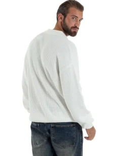 Maglia Uomo Polo Maglioncino Con Colletto Bianco M3014A
