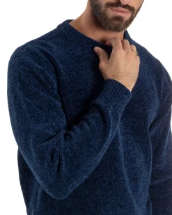 Maglioncino Uomo Ciniglia Regular Fit Maglia Basic Blu M3052A