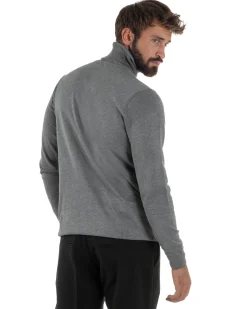 Maglioncino Uomo Collo Alto Maglia Rasata Dolcevita Basic Grigio M2539A