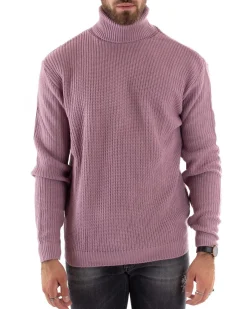 Maglioncino Uomo Collo Alto Maglia Inglese Dolcevita Basic Glicine M2342A