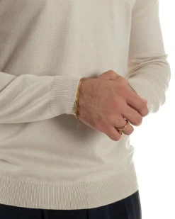 Maglioncino Uomo Girocollo Maglia Rasata Basic Beige M2512A