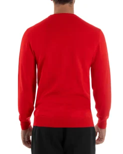 Maglioncino Uomo Girocollo Maglia Rasata Basic Rosso M2498A