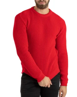 Maglioncino Uomo Girocollo Maglia Inglese Basic Rosso M2753A