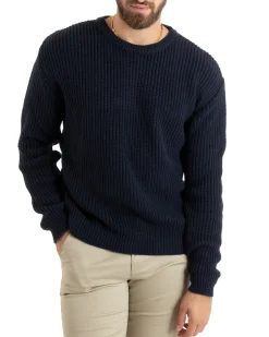 Maglioncino Uomo Girocollo Maglia Inglese Basic Blu M2760A