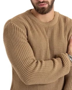 Maglioncino Uomo Girocollo Maglia Inglese Basic Camel M2756A