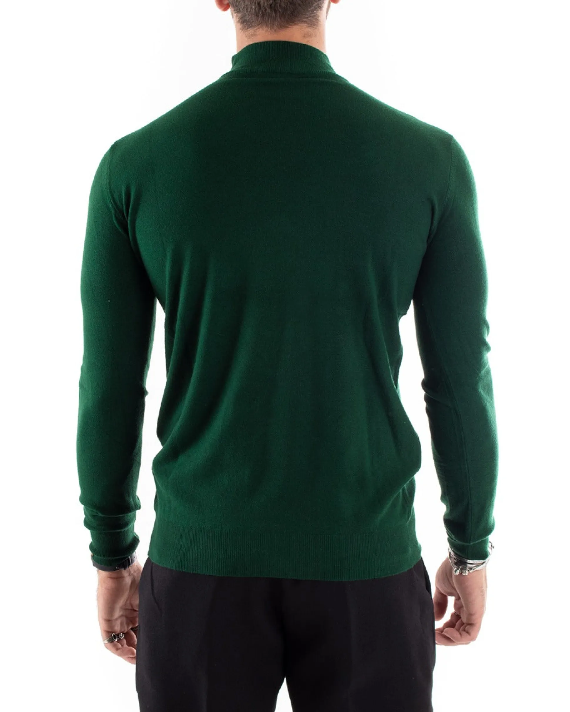 Maglioncino Uomo Maglia Mezzo Collo Sottogiacca Verde Bottiglia M2566A