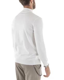 Maglioncino Uomo Maglia Mezzo Collo Sottogiacca Bianco M2569A