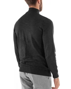 Maglioncino Uomo Maglia Mezzo Collo Sottogiacca Grigio Scuro M2558A