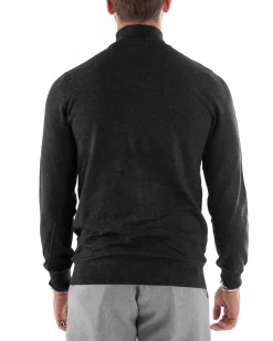 Maglioncino Uomo Maglia Mezzo Collo Sottogiacca Grigio Scuro M2558A