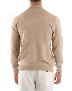 Maglioncino Uomo Maglia Mezzo Collo Sottogiacca Beige M2560A