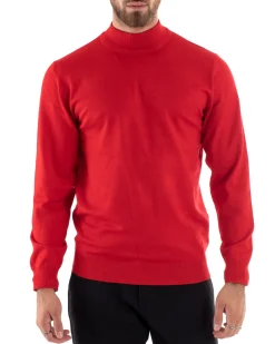 Maglioncino Uomo Maglia Mezzo Collo Sottogiacca Rosso M2564A