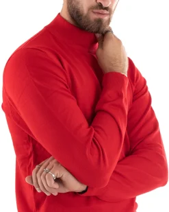 Maglioncino Uomo Maglia Mezzo Collo Sottogiacca Rosso M2564A