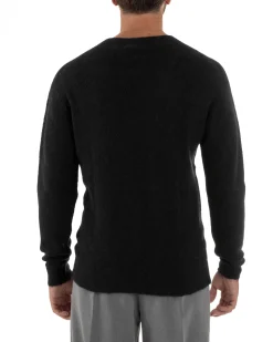 Maglione Uomo Lana Girocollo Regular Fit Basic Nero BERNA M252037