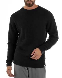 Maglione Uomo Lana Girocollo Regular Fit Basic Nero BERNA M252037