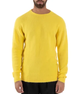 Maglione Uomo Lana Girocollo Regular Fit Basic Giallo BERNA M252037