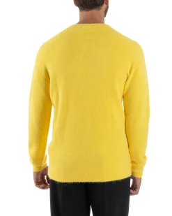 Maglione Uomo Lana Girocollo Regular Fit Basic Giallo BERNA M252037