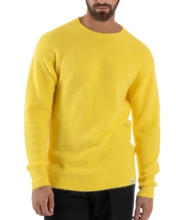 Maglione Uomo Lana Girocollo Regular Fit Basic Giallo BERNA M252037