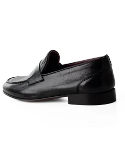 Mocassini College Uomo Con Bendina Scarpe Classiche Ecopelle Eleganti Cerimonia Suola Di Cuoio Con Ovalino Antiscivolo Casual Nero GIOSAL-S1274A