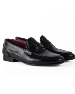 Mocassini College Uomo Con Bendina Scarpe Classiche Ecopelle Eleganti Cerimonia Suola Di Cuoio Con Ovalino Antiscivolo Casual Nero GIOSAL-S1274A