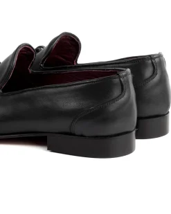 Mocassini College Uomo Con Nappine Scarpe Classiche Ecopelle Morbida Eleganti Cerimonia Suola Di Cuoio Con Ovalino Antiscivolo Casual Nero GIOSAL-S1282A