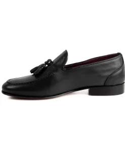 Mocassini College Uomo Con Nappine Scarpe Classiche Ecopelle Morbida Eleganti Cerimonia Suola Di Cuoio Con Ovalino Antiscivolo Casual Nero GIOSAL-S1282A