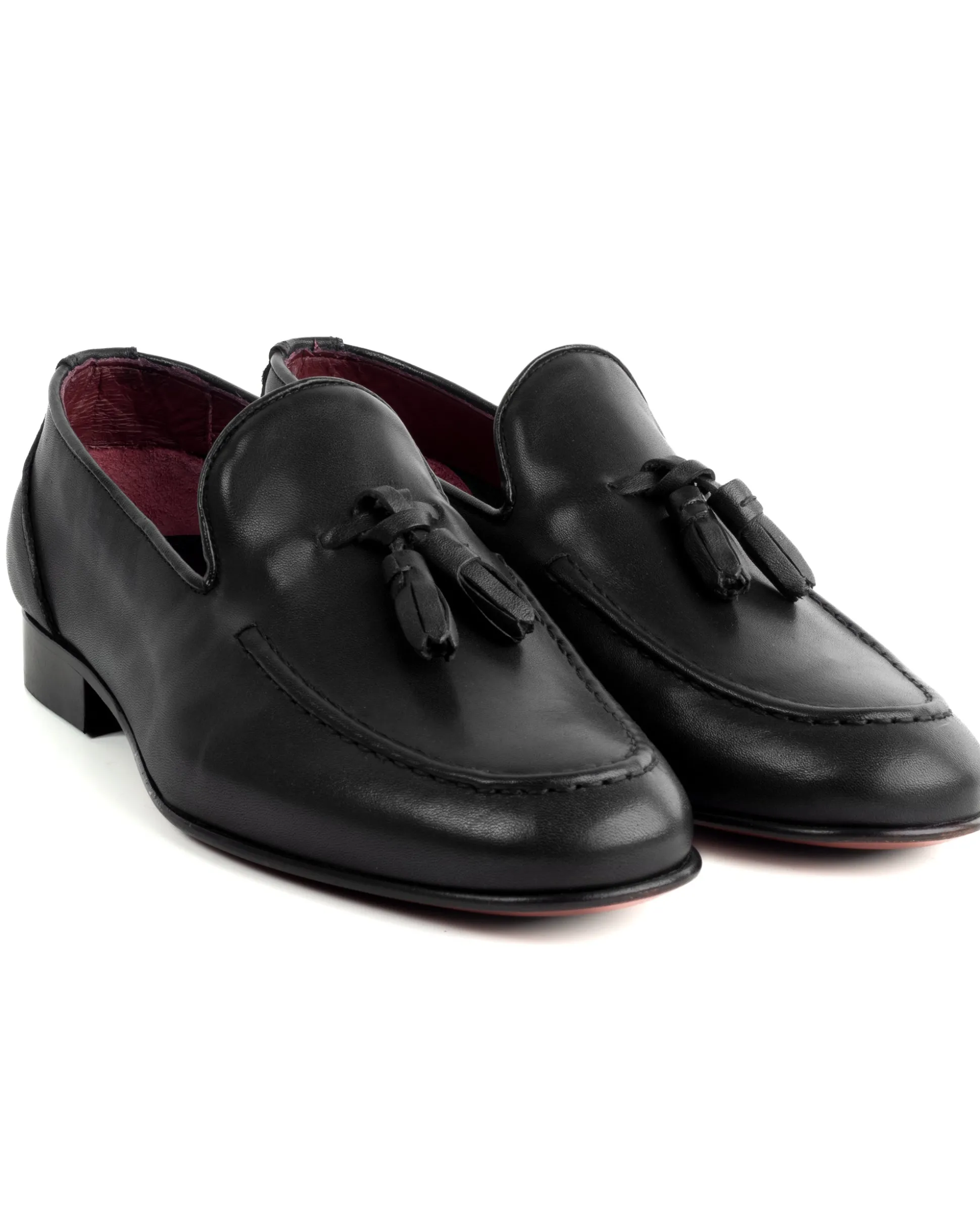 Mocassini College Uomo Con Nappine Scarpe Classiche Ecopelle Morbida Eleganti Cerimonia Suola Di Cuoio Con Ovalino Antiscivolo Casual Nero GIOSAL-S1282A