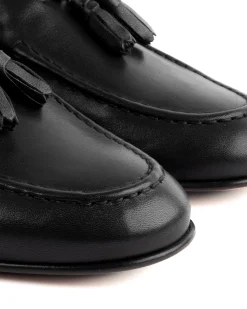 Mocassini College Uomo Con Nappine Scarpe Classiche Ecopelle Morbida Eleganti Cerimonia Suola Di Cuoio Con Ovalino Antiscivolo Casual Nero GIOSAL-S1282A