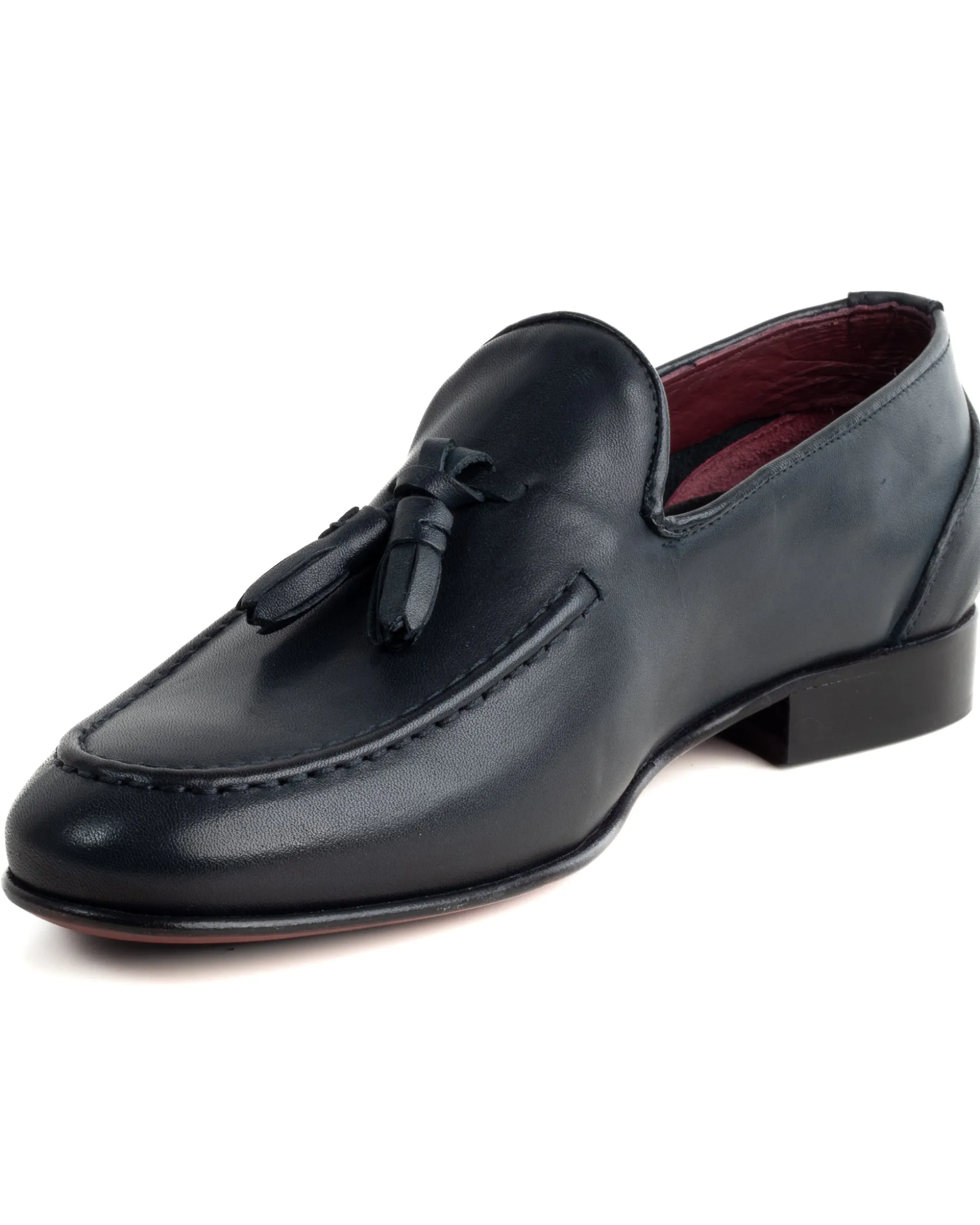 Mocassini College Uomo Con Nappine Scarpe Classiche Ecopelle Morbida Eleganti Cerimonia Suola Di Cuoio Con Ovalino Antiscivolo Casual Blu GIOSAL-S1281A