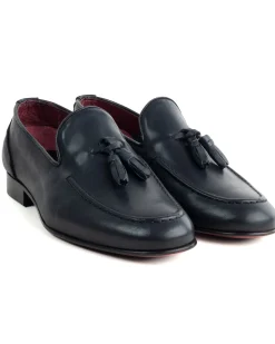 Mocassini College Uomo Con Nappine Scarpe Classiche Ecopelle Morbida Eleganti Cerimonia Suola Di Cuoio Con Ovalino Antiscivolo Casual Blu GIOSAL-S1281A
