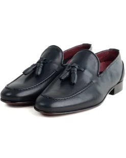 Mocassini College Uomo Con Nappine Scarpe Classiche Ecopelle Morbida Eleganti Cerimonia Suola Di Cuoio Con Ovalino Antiscivolo Casual Blu GIOSAL-S1281A