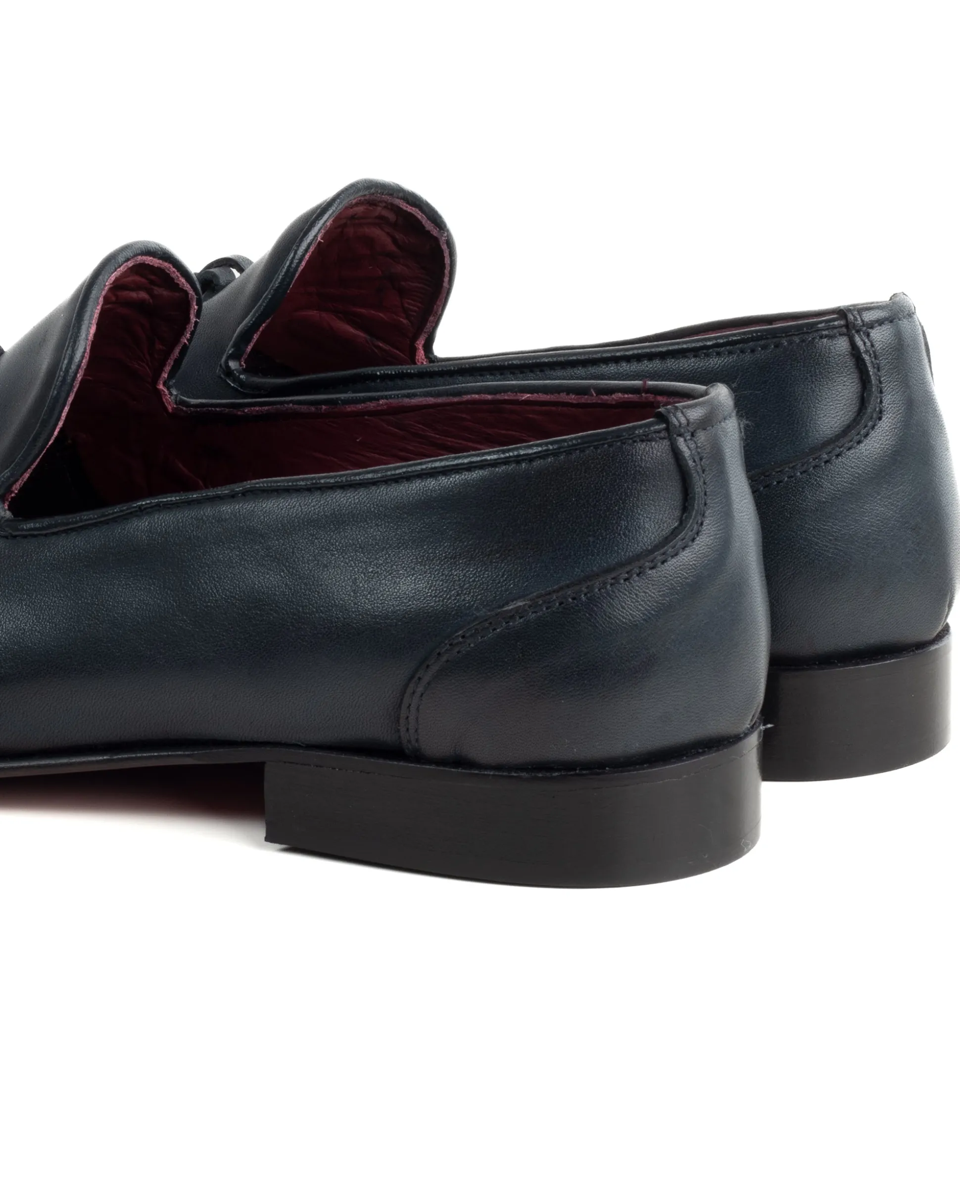 Mocassini College Uomo Con Nappine Scarpe Classiche Ecopelle Morbida Eleganti Cerimonia Suola Di Cuoio Con Ovalino Antiscivolo Casual Blu GIOSAL-S1281A